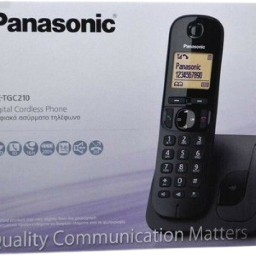 Panasonic KX-TGC210 Cordless Phone with Speaker Black