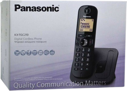 Panasonic KX-TGC210 Cordless Phone with Speaker Black