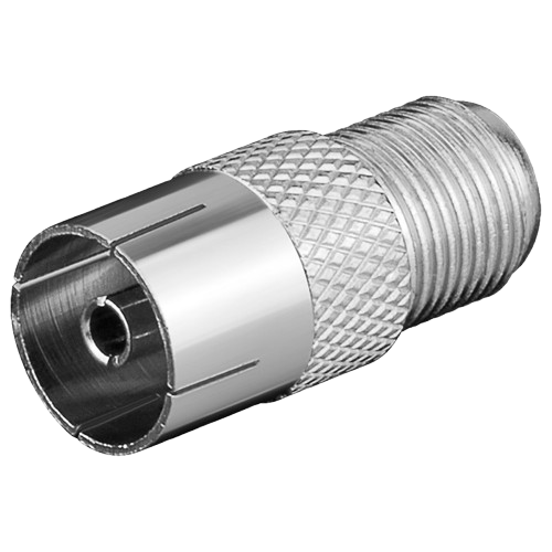 PBL F-Adapter: F female - Coaxial female, zinc