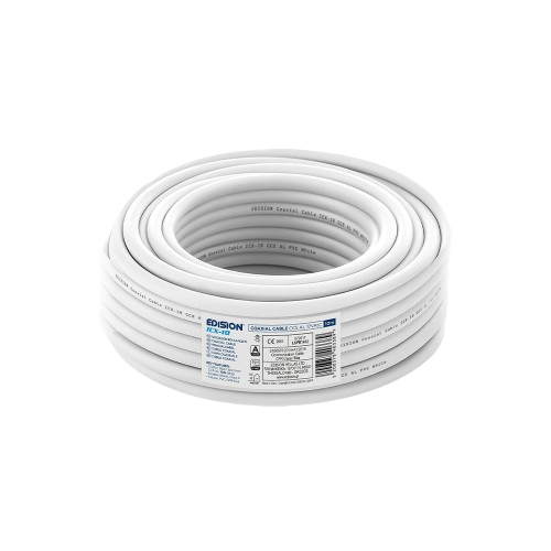 EDISION COAXIAL Cable ICX-10 CCS AL Eca PVC White 10m
