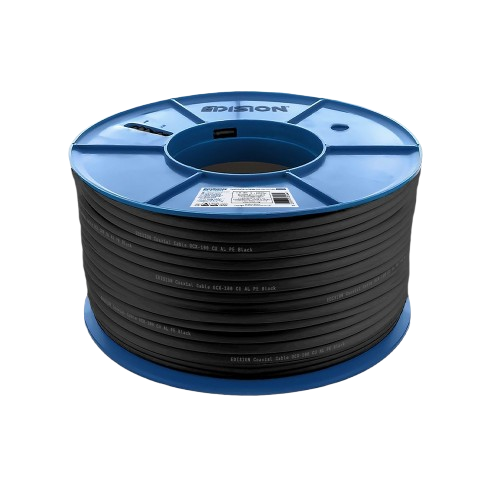 EDISION COAXIAL Cable OCX-100 CU AL Fca PE Black 100m