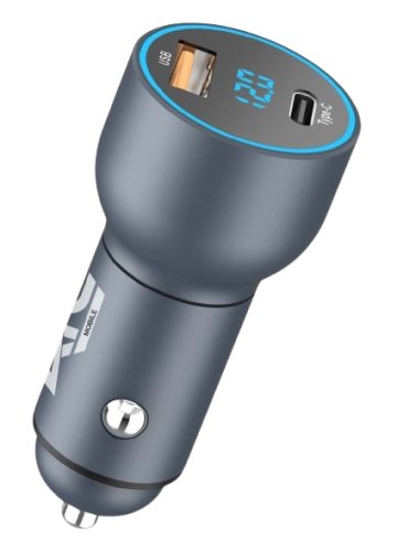 Car Charger Dual Port USB-A & Type-C 42.5W with LED Display